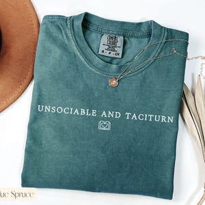 Pride and Prejudice Shirt,Unsociable and Taciturn Shirt,Darcy Shirt,Jane Austen Book Lover Gift,Comfort Colors Book Lover Shirt,Bookish Gift