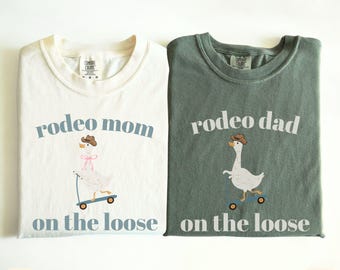Comfort Colors Rodeo Mom Shirt,Western American Rodeo Shirt,Rodeo Shirts for Women,Pink Rodeo Shirt,Rodeo Daddy Tee,Matching Birthday Shirts