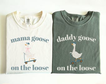 Mama Goose Shirt,Goose on the Loose,Custom Goose Shirt,Comfort Color Pregnancy Shirt,Pregnancy Shirt Mom,Silly Goose Shirt,Baby Reveal Tee