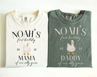 One Silly Goose 1st Birthday Matching Family Shirt, Goose Birthday First Birthday, Mama Goose Shirt,Custom Goose Shirt, Silly Goose Shirt
