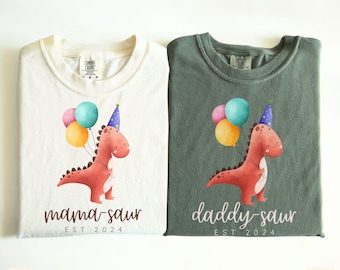 Daddysaurus Birthday Shirt,Daddy Dino Shirt, Birthday Dinosaur Shirts Mamasaurus Dadasaurus,Matching Family Dinosaur Birthday Shirts,Dad Tee