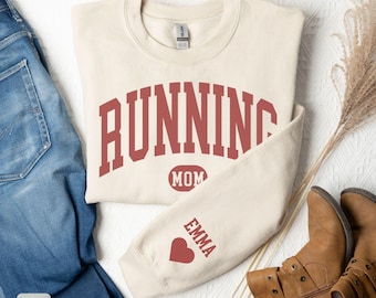 Running Mom Sweatshirt,Gift for Running Lover,Custom Running Sweatshirt for Mom,Running Mama Sweatshirt, Gift for Running Mom,5k Runner Gift