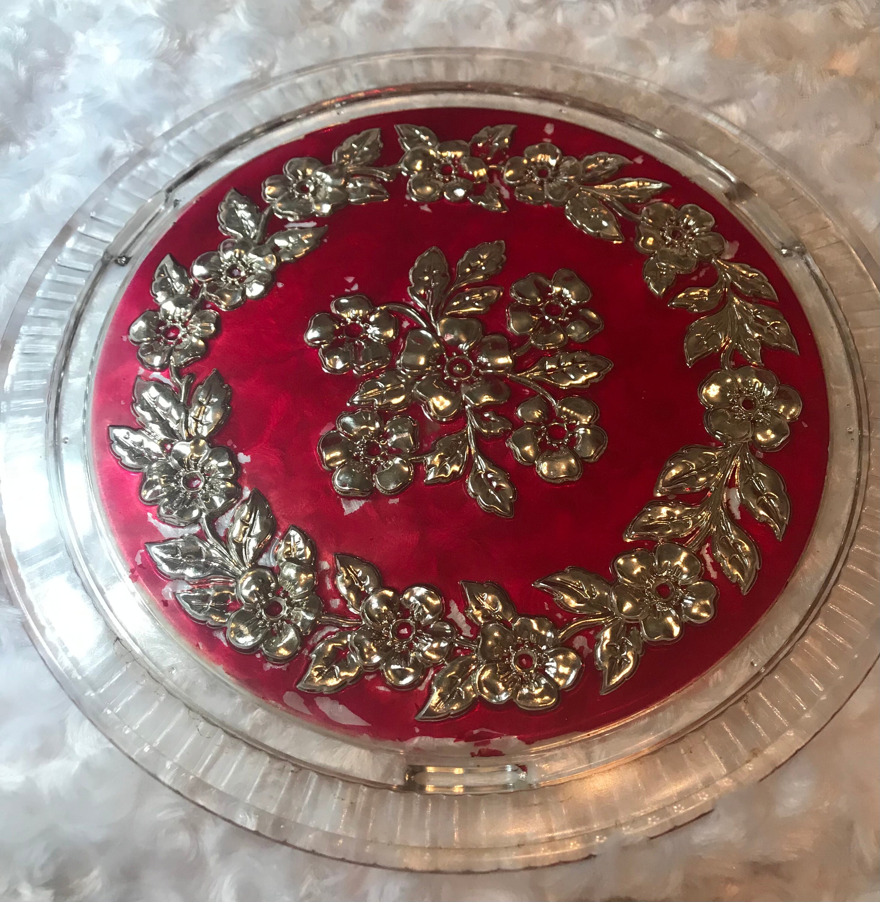 Lovely Flower Glass Serving Plate Etsy New Zealand