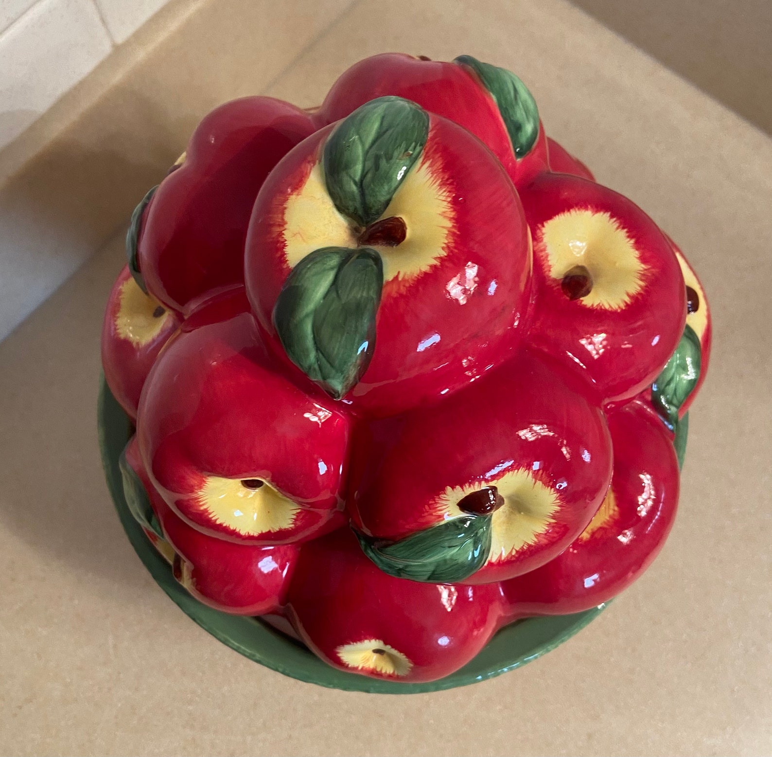 Apple Basket Ceramic Cookie Jar Etsy