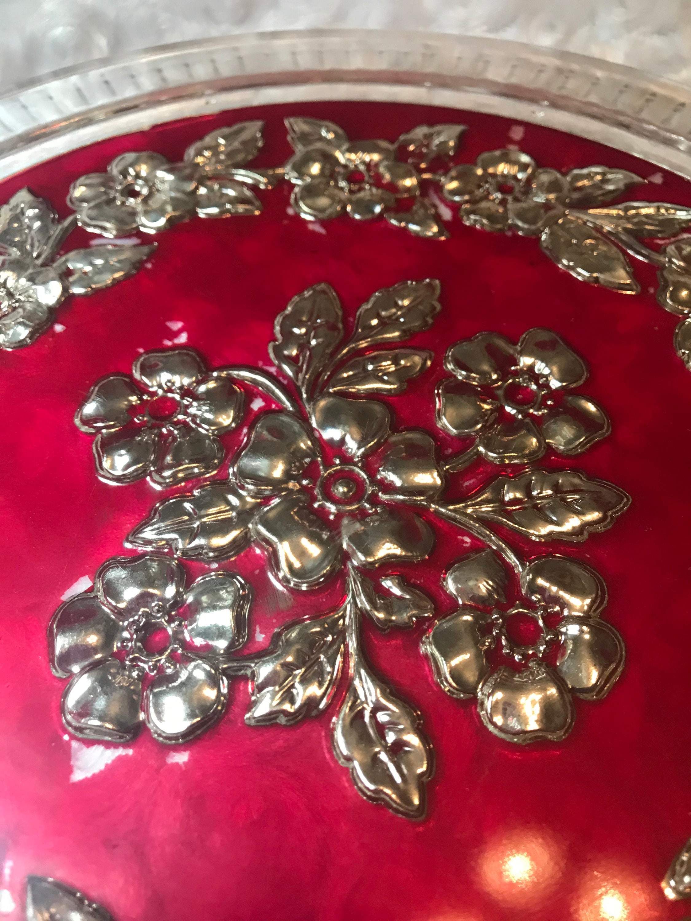 Lovely Flower Glass Serving Plate Etsy New Zealand