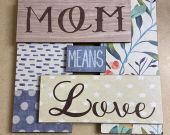 Mom Means Love Wooden Hanging Decor