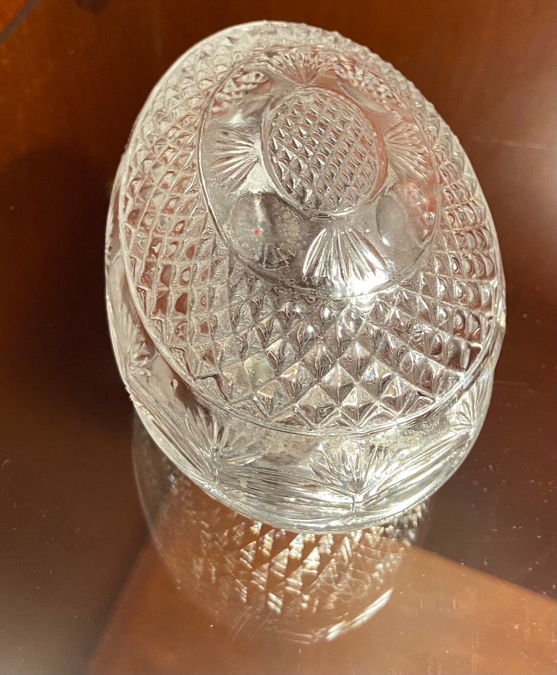 Clear Crystal Egg Glass Candy Dish Etsy UK