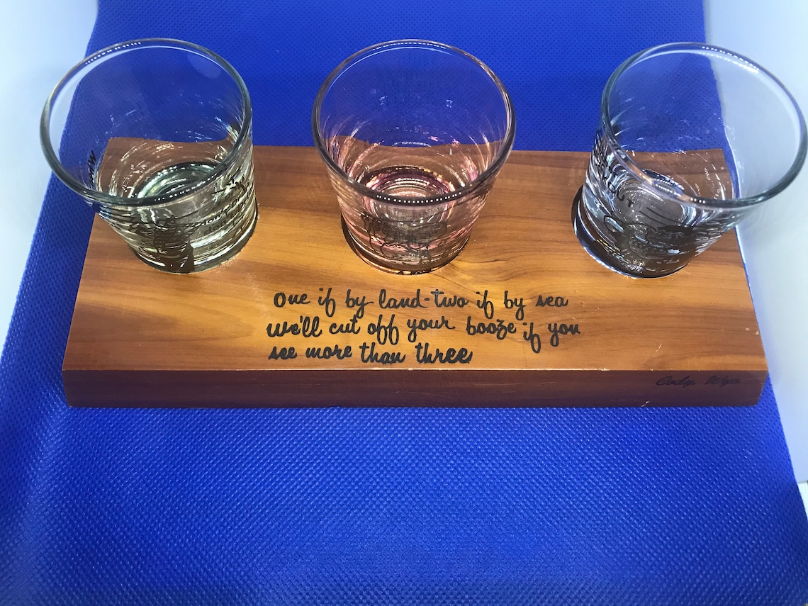 Shot Glass Holder Comes with Three Shot Glasses Etsy