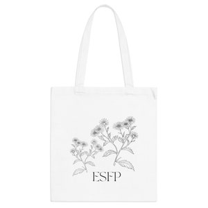 ESFP Flower Tote Bag, Personality Type, MBTI, Myers Briggs Type Indicator, Personality Tote Bag, Typology Print, ESFP Print, mbti Gift