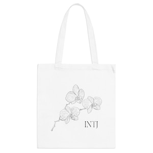 INTJ Flower Tote Bag, Personality Type, MBTI, Myers Briggs Type Indicator, Personality Tote Bag, Typology Print, INTJ Print, mbti Gift