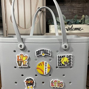 Bogg bag charms, softball,personalized, bag accessories, Bogg bag hardware image 2
