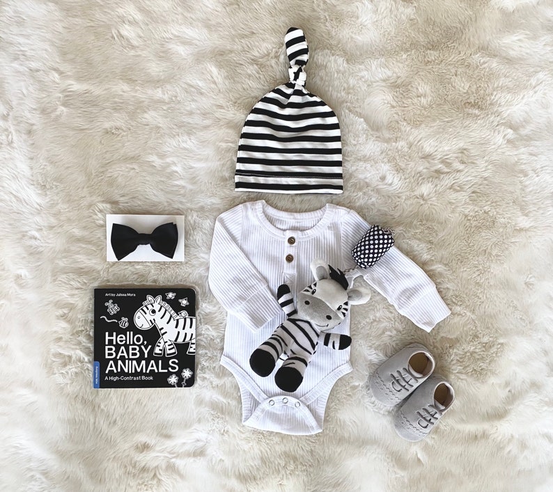 Baby Boy Zebra Bundle New Baby Monochrome Gift Black and Etsy