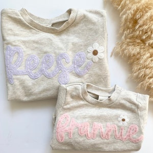 Personalized Felt Embroidered Name Crewneck Sweatshirt - Etsy