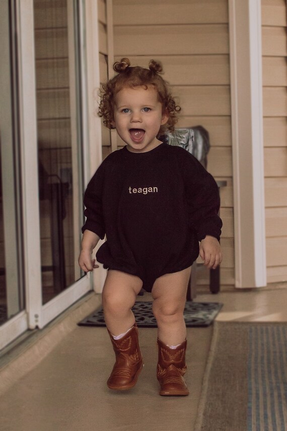 CLEARANCE BLANK Sweatshirt Bubble Romper Infant Baby Toddler Name Sweater Black Etsy Canada