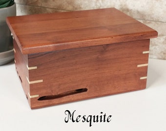 Decorative wood box with lid, Mesquite storage box, Small keepsake box wood 179, Gift for dad, Container wood