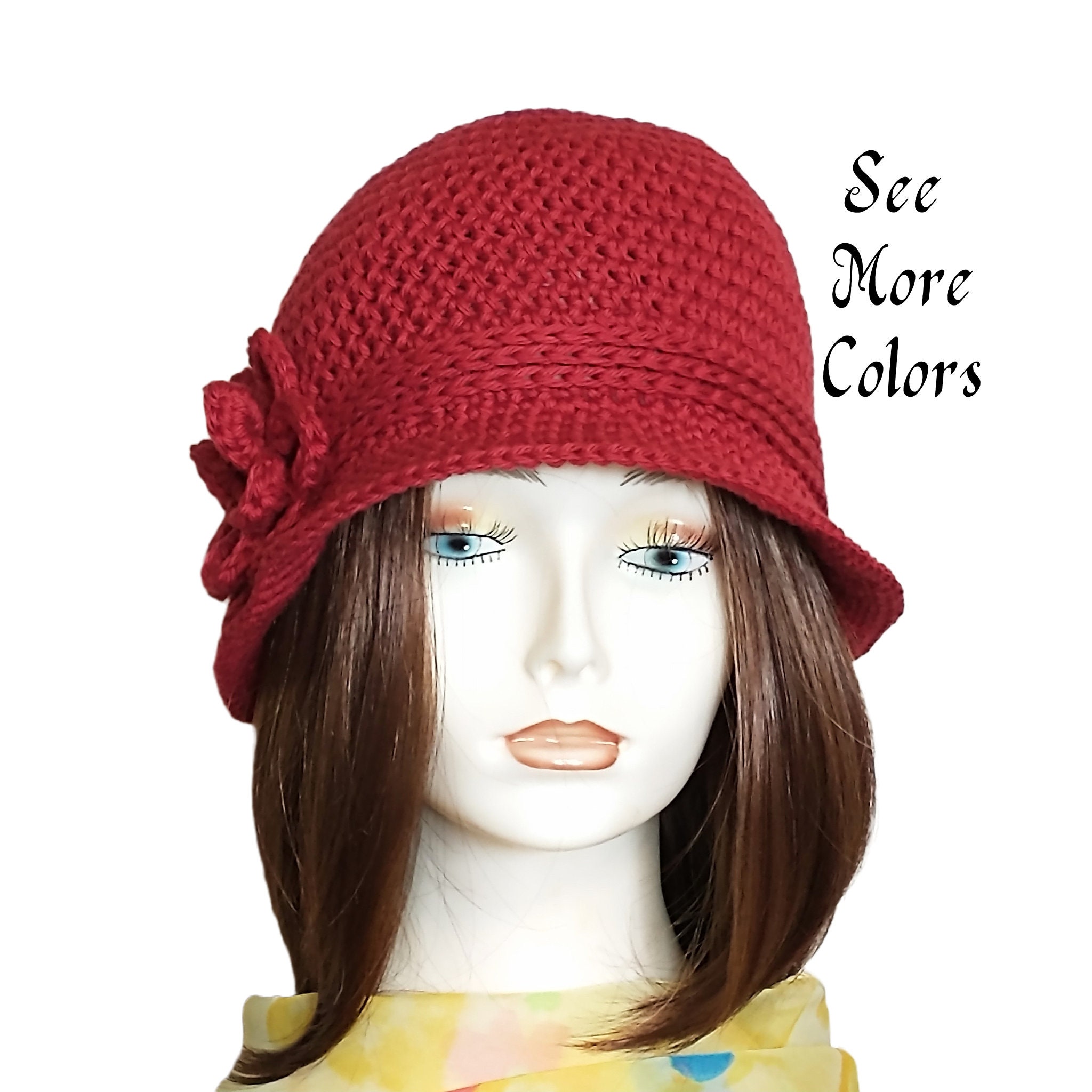 Cotton Cloche Hat Woman Crochet Hat Spring Hat Woman Summer Etsy