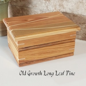 Decorative wood box with lid, Old growth long leaf pine storage box, Reclaimed wood box 181, Gift for mom, Container wood