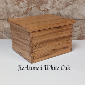 Decorative Wood Box with Lid, Box from reclaimed white oak, Oak keepsake wood box, Small decorative box 201, Oak Container Wood