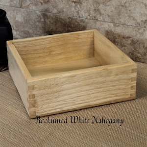 Exotic hardwood box, Reclaimed wood box 113, Decorative wood box, Small office storage, Wood container, Reclaimed wood box