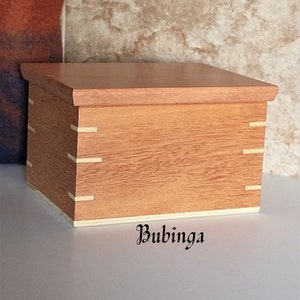 Decorative Wood Box with Lid, Storage box Bubinga 93, Small keepsake box wood, Jewelry, Small decorative box, Storage with lid, Gift for dad