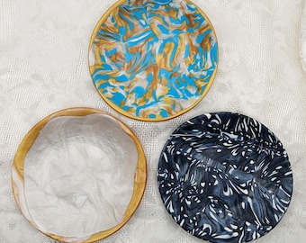 Trinket dish, Jewelry dish, Ring tray, Polymer clay catchall dish