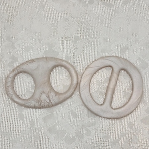 Oval scarf ring 3 inches, Round slide 2 1/2 inch, Pearl clay, Scarf slide, Scarf jewelry