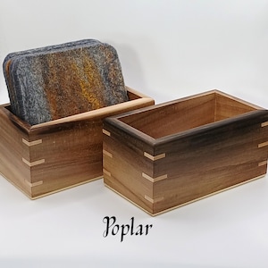 Wood coaster holder without coasters, Coaster box from poplar wood, Decorative box, Small wood box 205