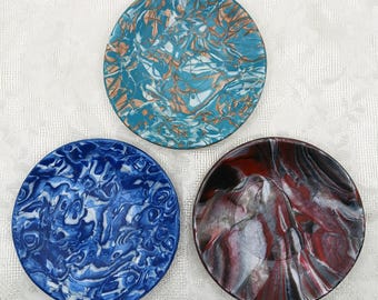 Trinket dish, Jewelry dish, Ring tray, Mini dish, 4-inch polymer clay catchall dish