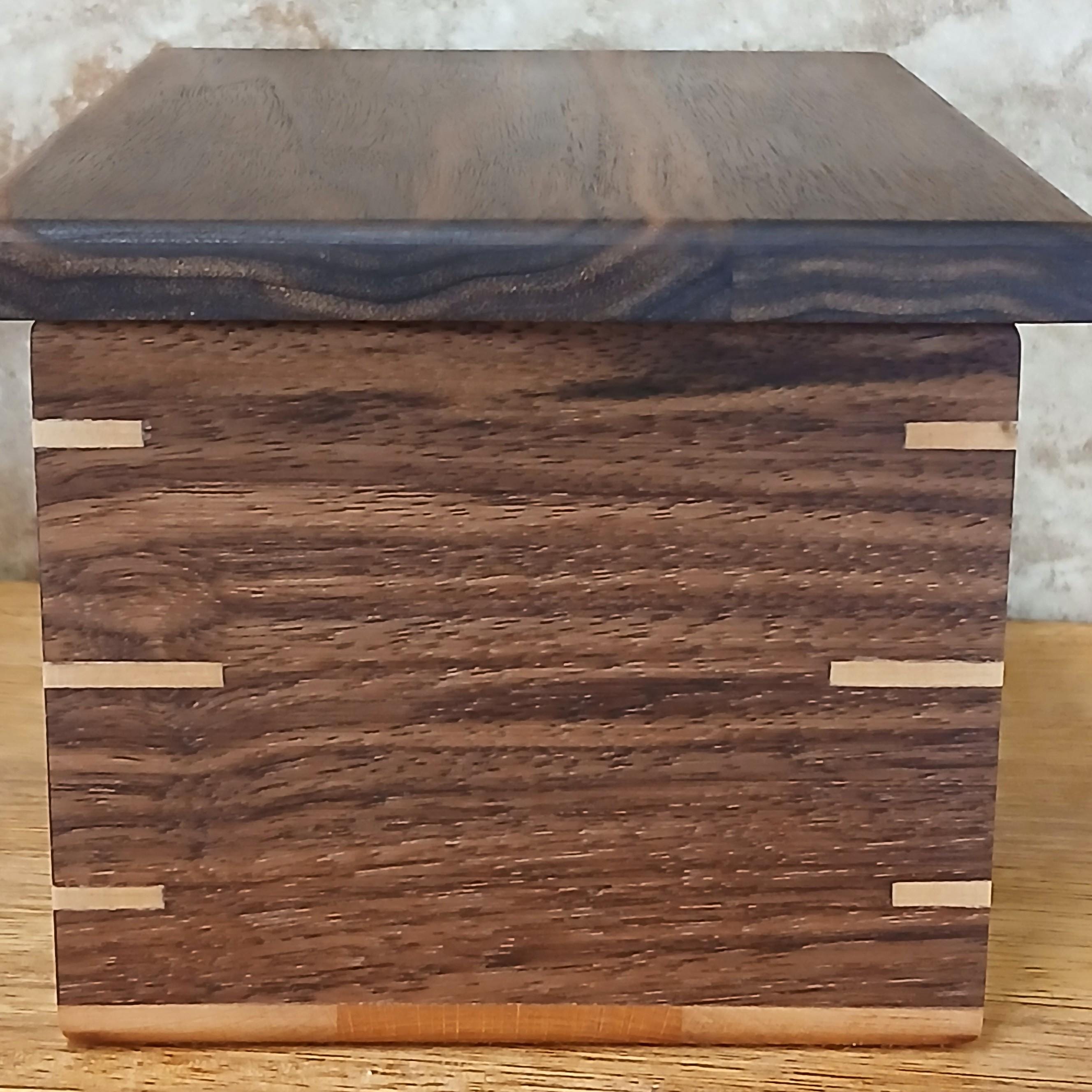 Decorative Walnut Box With Lid, Wood Storage Box 210, Small Keepsake ...