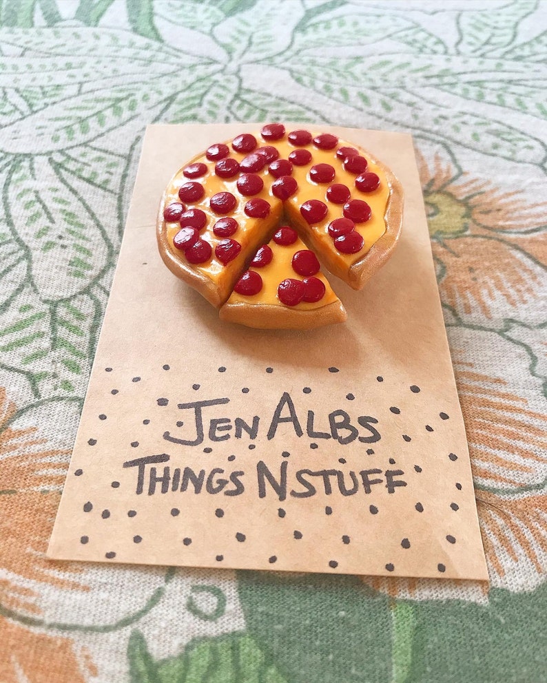 Pizza Pin Set includes 2 Pins Pizza Slice Pin Pepperoni Etsy