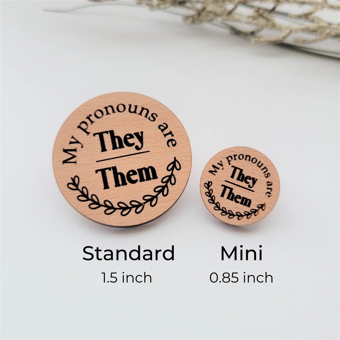 Pronoun pin custom pronoun pin they them pin he him pin | Etsy