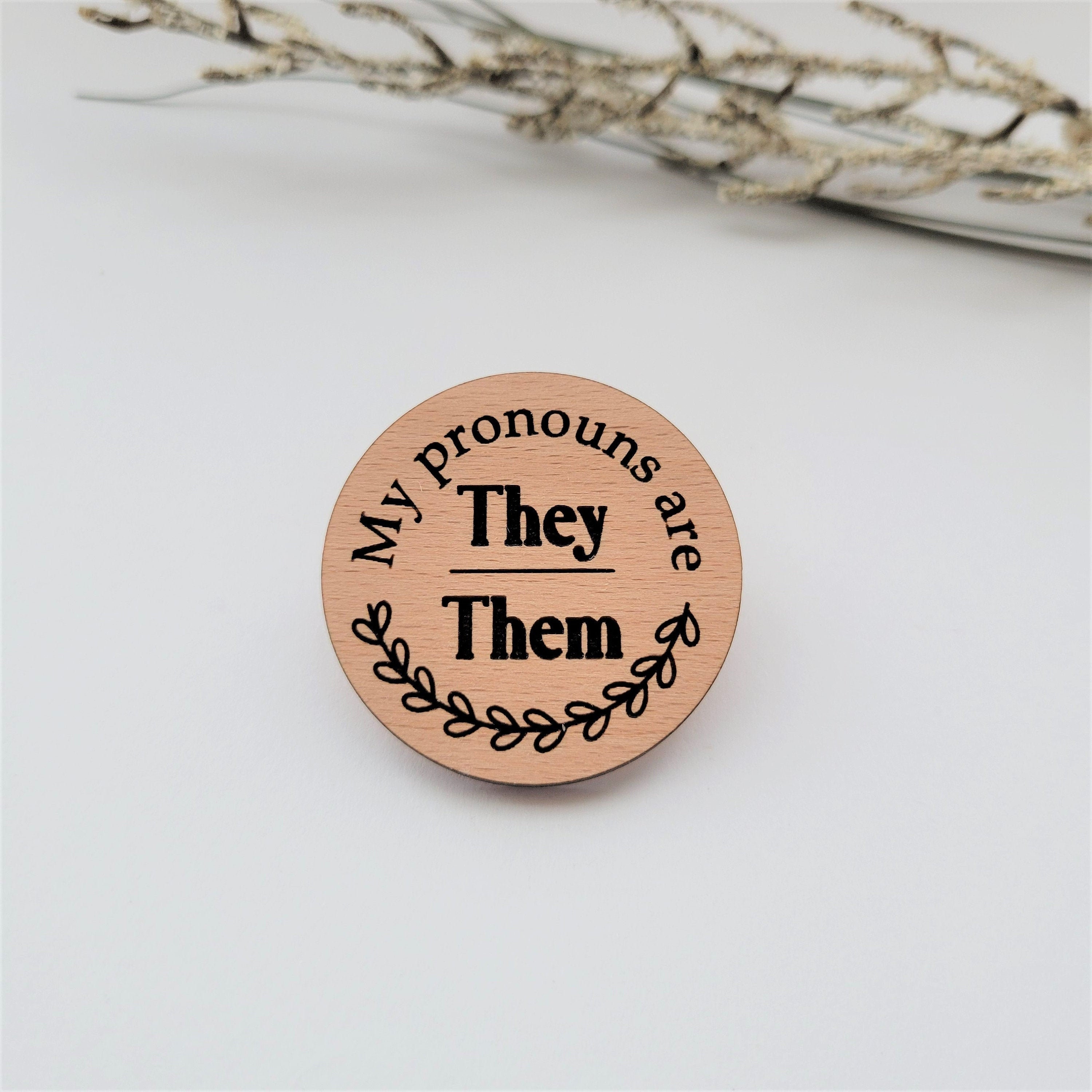 Pronoun pin custom pronoun pin they them pin he him pin | Etsy
