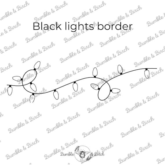 Christmas Lights Clipart Border Black And White