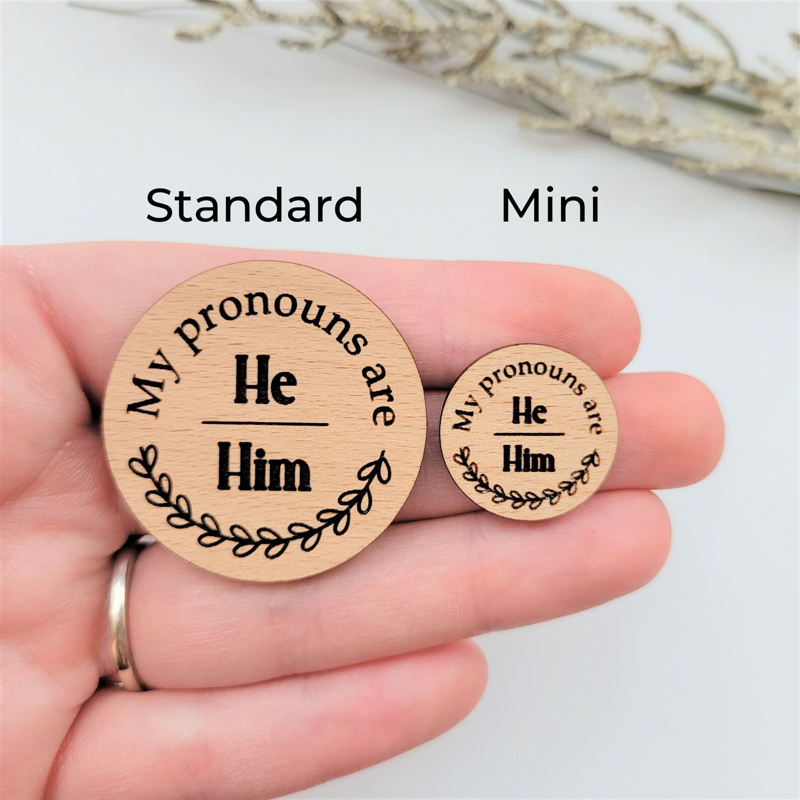 Pronoun pin custom pronoun pin they them pin he him pin | Etsy