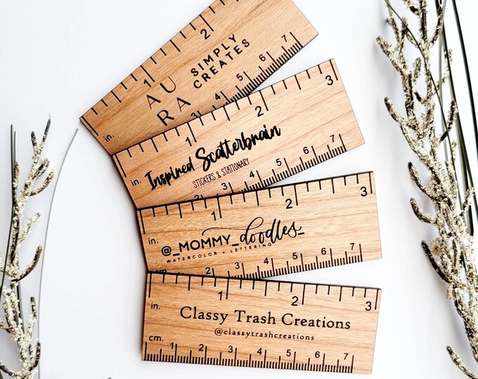 Custom Branded Ruler Engraved Wood Logo Ruler Personalized Etsy