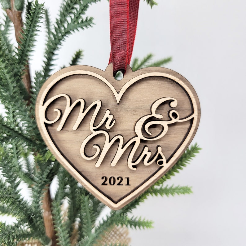 Mr and Mrs Christmas Ornament Marriage Christmas Ornament Etsy