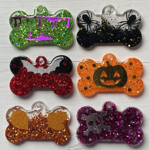 LARGE Halloween Customizable Dog Tag. Made With Epoxy Resin Etsy