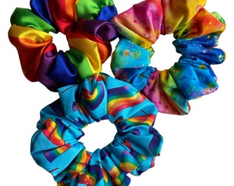 LGBTQ Pride, cotton/satin hair scrunchie’s. No tug on your hair and very comfortable to wear.