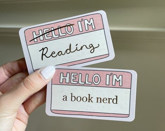 Hello I'm // double-sided mini bookmark // with gold-foil