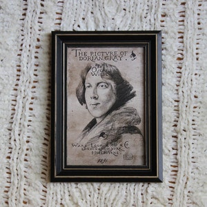 Marcador de página/cartão postal de retrato de Oscar Wilde // Frente e verso // Desenho em grafite
