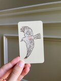 The Flying Gardener // double-sided mini bookmark // with gold-foil product logo