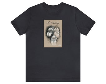 Leo Tolstoy (charcoal) Portrait & Quote - Unisex Jersey Short Sleeve Tee