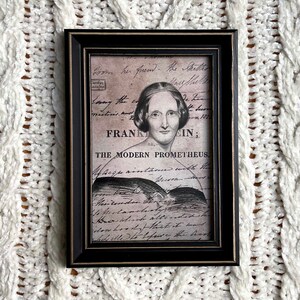 Mary Shelley Portrait Lesezeichen/Postkarte Print // Doppelseitig // Graphitzeichnung