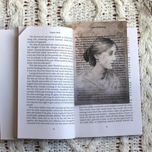 Zakładka do książki/pocztówka z portretem Virginii Woolf // dwustronna // rysunek grafitowy