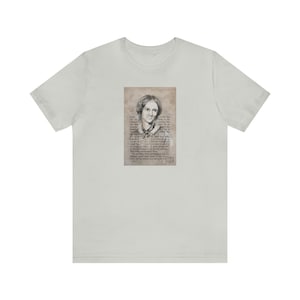 Charlotte Brontë Portrait & Quote - Unisex Jersey Short Sleeve Tee