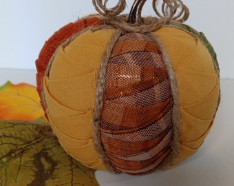 Golden Pumpkin Fabric Ornament