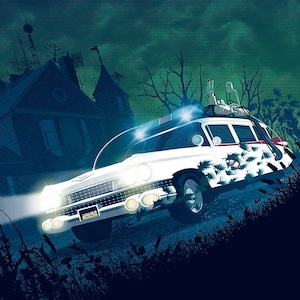 Who you gonna call? | Retro Wall Art | Ecto 1 Plate | Ghostbusters | Modern Vintage Movie Print | Retro 1980's Movie Poster | Wall Decor