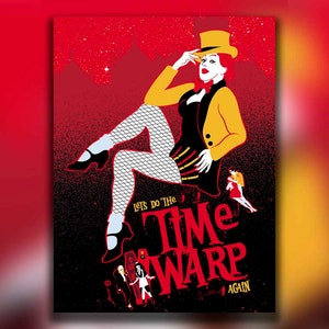 Time Warp |  Vintage Movie Poster, Halloween Decor Wall Art, Rocky Horror Film, Midnight Picture Show Print, Collectable RHPS Musical Gift