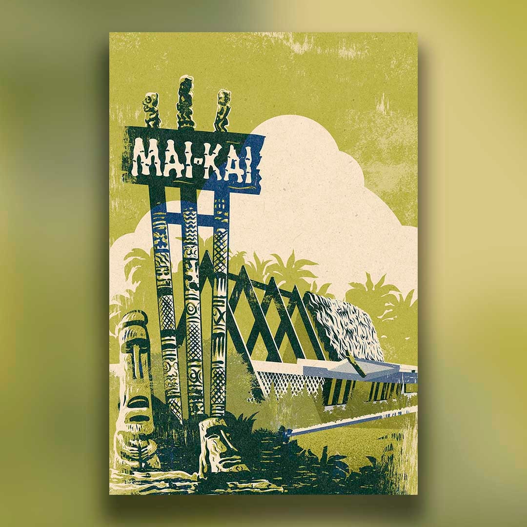 Mai-kai Art Print | Vintage Tiki Bar Travel Poster - Etsy Mai-kai Art Print | Vintage Tiki Bar Travel Poster - Etsy