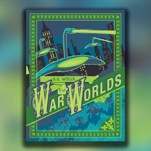 War of the Worlds | Vintage Movie Poster, Halloween Decor Wall Art, Minimal Movie Artwork, Monster Movie Print, Collectable Literary Gift